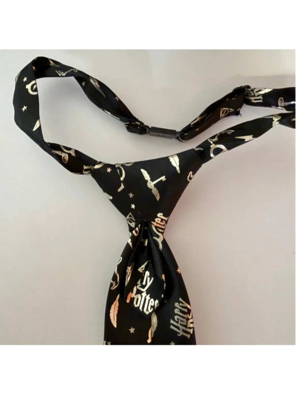 Harry Potter Wizarding World Black Gold Tie One Size Kids